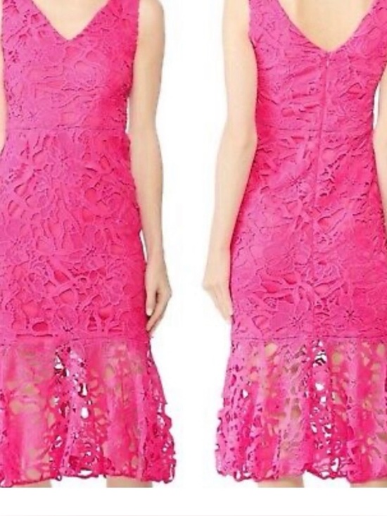 Alexia Admor Dresses & Skirts - Alexia Admor Pink Ruffled Cut Out Sheath Dress